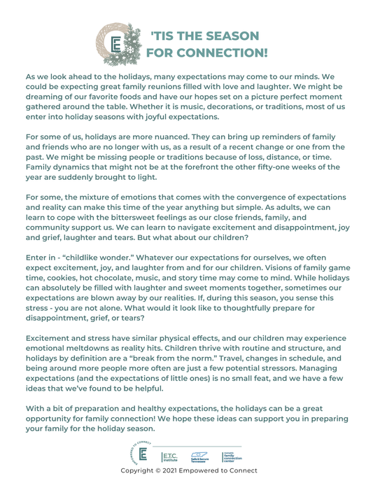 ETC Holiday Tip Sheet | Digital Resource